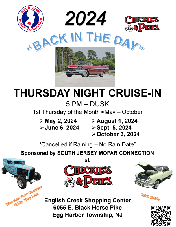 south jersey mopar connection cruise in flyer image