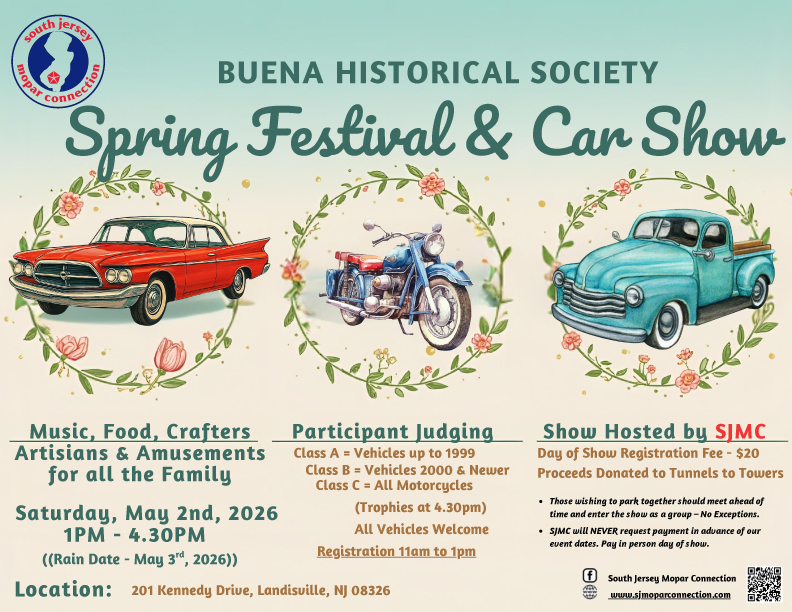 south jersey mopar connection spring kick-off flyer